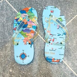 Greece Flip Flops - Size 6.5-7.0